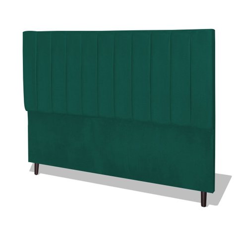 Cabeceira Estofada Box Casal King Size Encosto para Cama Corola 195x126 Cm Azul Tiffany
