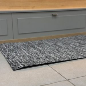 Tapete Passadeira Trellas Macau Preto Antiderrapante Ideal para Sala Quarto Decoração Moderna Poliés