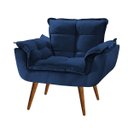 Ver imagem 4 de Kit 02 Poltrona Opala decorativa pés palito azul marinho