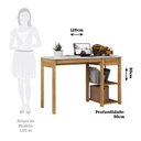 Ver imagem 3 de Escrivaninha para Escritório Mesa de Estudos 100% MDF Hugo 1 Gaveta 120cm Branco Brilho e Amêndoa Marrom