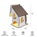 Ver imagem 6 de Luminária Abajur de Mesa Casinha Madeira G9 Decoração 18CM