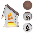 Ver imagem 5 de Luminária Abajur de Mesa Casinha Madeira G9 Decoração 18CM
