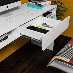 Escrivaninha Àpila com Gaveta 100% MDF Móveis Rimo  - Branco - 1