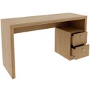 Ver imagem 2 de Mesa para Escritório Escrivaninha 2 Gavetas Amêndoa
