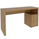 Ver imagem 6 de Mesa para Escritório Escrivaninha 2 Gavetas Amêndoa