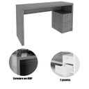 Ver imagem 4 de Mesa para Escritório Escrivaninha 2 Gavetas Amêndoa