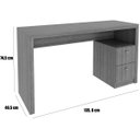 Ver imagem 3 de Mesa para Escritório Escrivaninha 2 Gavetas Amêndoa
