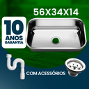 Ver imagem 3 de Cuba Pia Inox 304 Cozinha N 2 56x34x14 As Funda