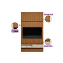 Ver imagem 6 de Estante P/ Sala até 60 Pol Modular 1.4 Ripado C/ 1 Portas 1 Prat. 141x250cm Nature/off White -
