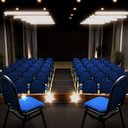 Ver imagem 2 de Kit 4 Cadeiras Hoteleiras Auditório Empilhável Linho M23 Azul - Mpozenato