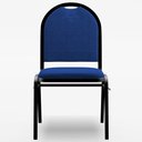 Ver imagem 1 de Kit 4 Cadeiras Hoteleiras Auditório Empilhável Linho M23 Azul - Mpozenato