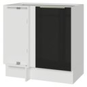 Ver imagem 1 de Balcão de Canto 1 Porta (sem Tampo) Branco/Preto Lux Madesa