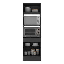 Paneleiro com Rodapé 2 Portas para Forno e Microondas Veneza Multimóveis MP2116.895 Preto - 4