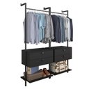 Ver imagem 1 de Closet Estilo Industrial Siena C/gaveta Preto Fosco - Móveis Arapongas Preto Fosco