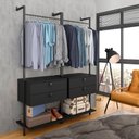 Ver imagem 2 de Closet Estilo Industrial Siena C/gaveta Preto Fosco - Móveis Arapongas Preto Fosco