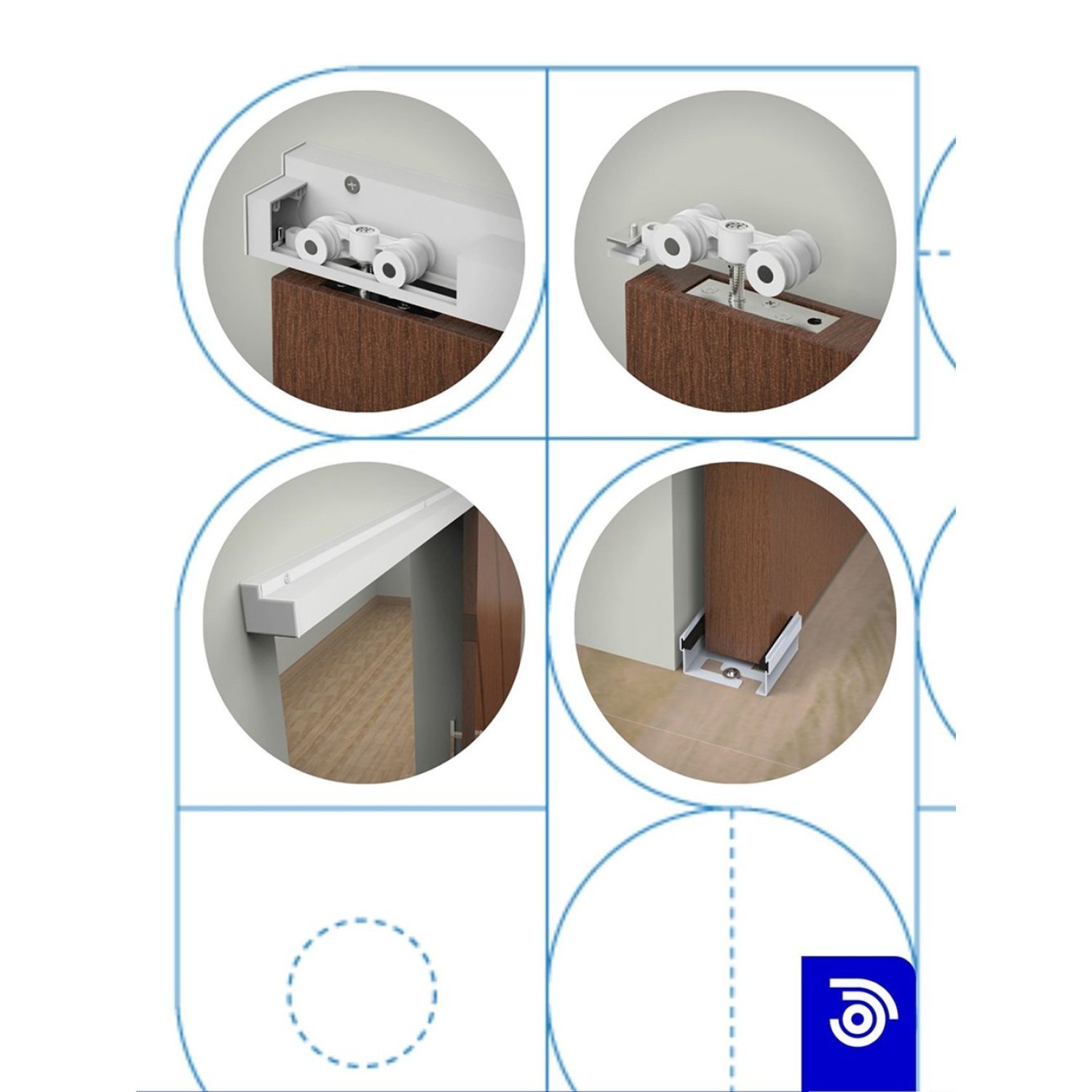 Suporte Para Porta de Correr 10x200cm com Arremate Evolution Rodinato - 3