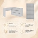 Ver imagem 3 de Kit Mesa para Máquina de Costura com 6 Gavetas e Estante Retrô Multimóveis MP6108 Branco