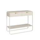 Ver imagem 2 de Aparador 2 Gavetas 100cm Orgânico Pé Metal Luna Offwhite