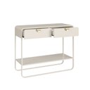 Ver imagem 4 de Aparador 2 Gavetas 100cm Orgânico Pé Metal Luna Offwhite