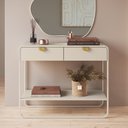 Ver imagem 1 de Aparador 2 Gavetas 100cm Orgânico Pé Metal Luna Offwhite