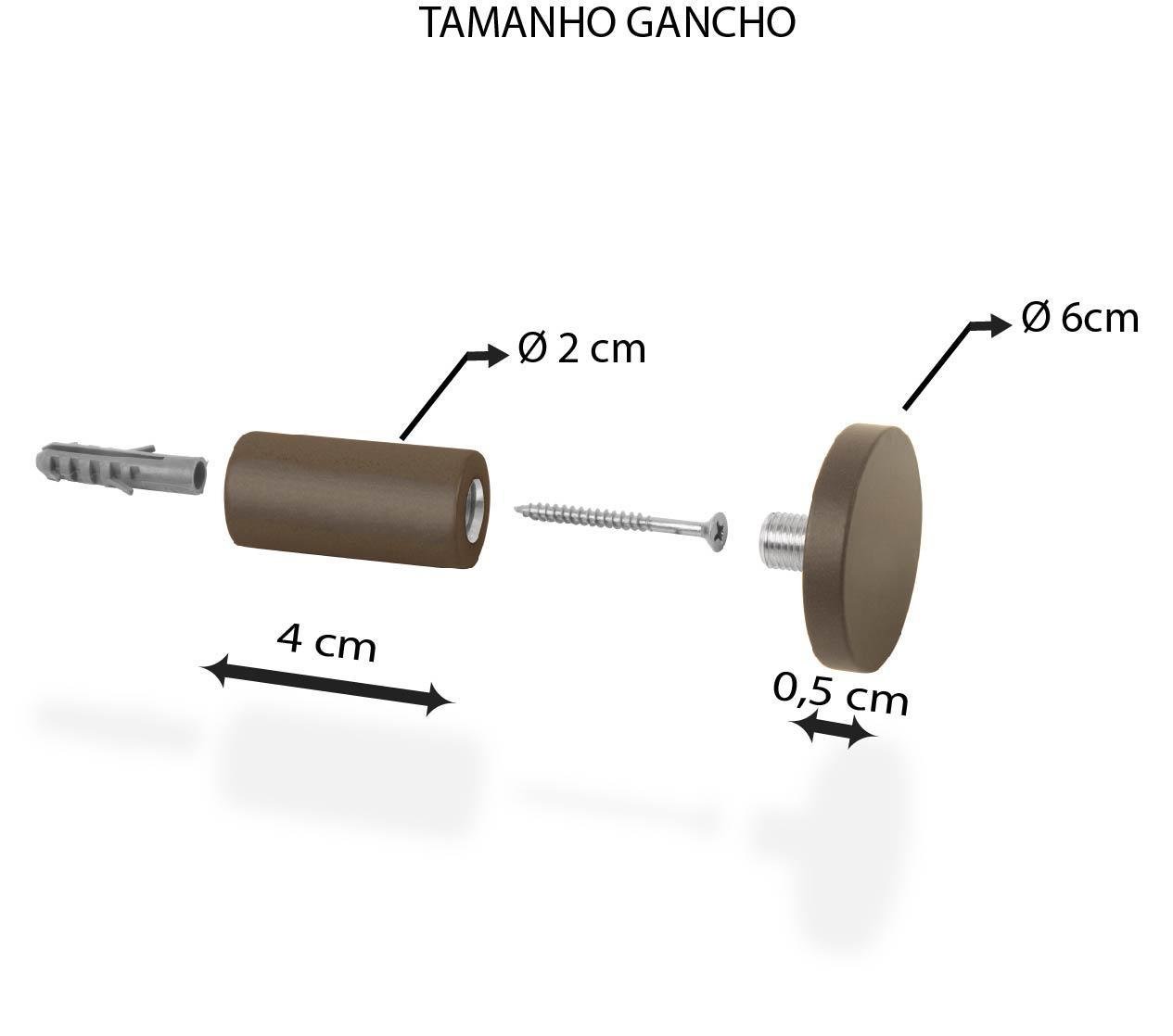 Pendurador Gancho Multiuso Marrom 6 Cm - 2