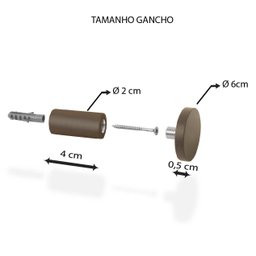 Pendurador Gancho Multiuso Marrom 6 Cm - 2