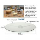 Ver imagem 3 de Centro de Mesa Prato de Vidro Giratório 70cm Casa Cozinha Prato que Gira na Mesa para Servir Famí