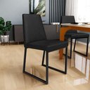 Ver imagem 2 de Cadeira para Sala de Jantar Base Aço Industrial Preto Dafne L02 Couríssimo Preto - Lyam Decor