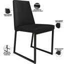 Ver imagem 3 de Cadeira para Sala de Jantar Base Aço Industrial Preto Dafne L02 Couríssimo Preto - Lyam Decor