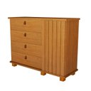 Ver imagem 2 de Cômoda para Quarto Talisma 4 Gavetas com Porta Ripada Sapateira Multiuso Gaveteiro:naturale