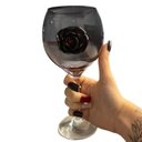 Ver imagem 5 de Taça Pomba Gira com Rosa Negra 20 cm Vidro 400 ml