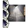 Luminaria Solar Sensor Movimento Presença Kit 3 Uni Branco Frio 100 LED 3 Funçoes Prova d'Agua - 1