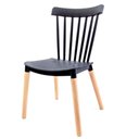 Ver imagem 1 de Cadeira Windsor Preta - Base Madeira Natural