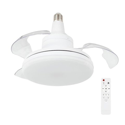 Ventilador de Teto Shopmix 17W 40cm 3 Pás 6 Velocidades Branco Pá Retrátil LED Bivolt