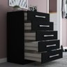 Cômoda 5 Gavetas Monique Preto Fosco - Panorama Móveis - 2