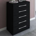 Ver imagem 6 de Cômoda 5 Gavetas Monique Preto Fosco - Panorama Móveis