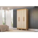 Ver imagem 4 de Guarda Roupa Casal Quero 4 Portas de Bater 2 Gavetas MDF Cinamomo Off White Valdemóveis