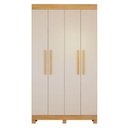 Ver imagem 1 de Guarda Roupa Casal Quero 4 Portas de Bater 2 Gavetas MDF Cinamomo Off White Valdemóveis