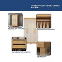Ver imagem 2 de Guarda Roupa Casal Quero 4 Portas de Bater 2 Gavetas MDF Cinamomo Off White Valdemóveis