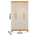 Ver imagem 3 de Guarda Roupa Casal Quero 4 Portas de Bater 2 Gavetas MDF Cinamomo Off White Valdemóveis