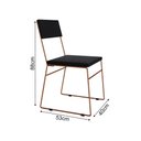 Ver imagem 3 de Kit 8 Cadeiras de Jantar Málaga Veludo Preto Base Cobre para Mesa Cozinha e Decoração - Cobre/preto