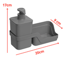 Ver imagem 3 de Conjunto Dispenser Pump Porta Detergente C/ Bandeja para Esponja Organizador de Pia Cozinha:cinza