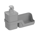 Ver imagem 1 de Conjunto Dispenser Pump Porta Detergente C/ Bandeja para Esponja Organizador de Pia Cozinha:cinza