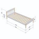 Ver imagem 6 de Cama Solteiro Arredus em Madeira Maciça e MDF Branco e Natural