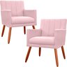 Kit 2 Poltrona Decorativa Miami Rosê para Sala de Estar Recepção - 1