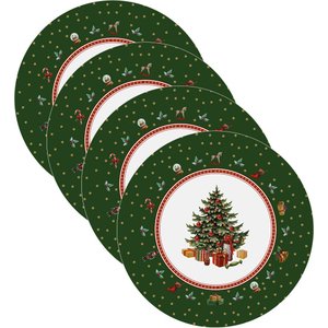 Kit Sousplat Natal Árvore Verde NSW 4 Peças Sem base