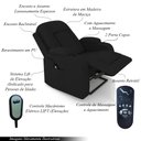 Ver imagem 3 de Poltrona do Papai Reclinável Massagem e Aquecimento com Elevação Idoso Lift 150° 2 Porta Copos Mark