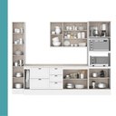 Ver mais imagens de Cozinha Completa com Balcão Milla Mia Vita 11 Portas 5 Gavetas MDF Branco Móveis Carraro