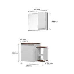 CONJUNTO ARMARIO ITALIA PARA BANHEIRO SEM CUBA NOGAL EBANO - 3