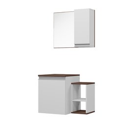 CONJUNTO ARMARIO ITALIA PARA BANHEIRO SEM CUBA NOGAL EBANO - 2